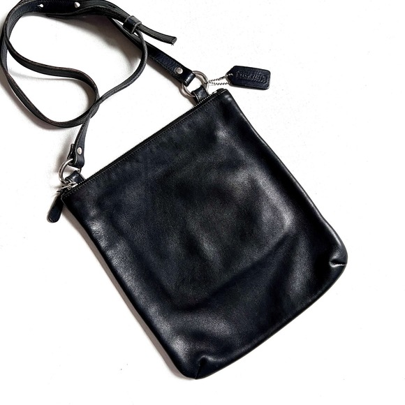 Coach Handbags - VTG Coach Black Leather Chelsea Slim Crossbody Bag 9457